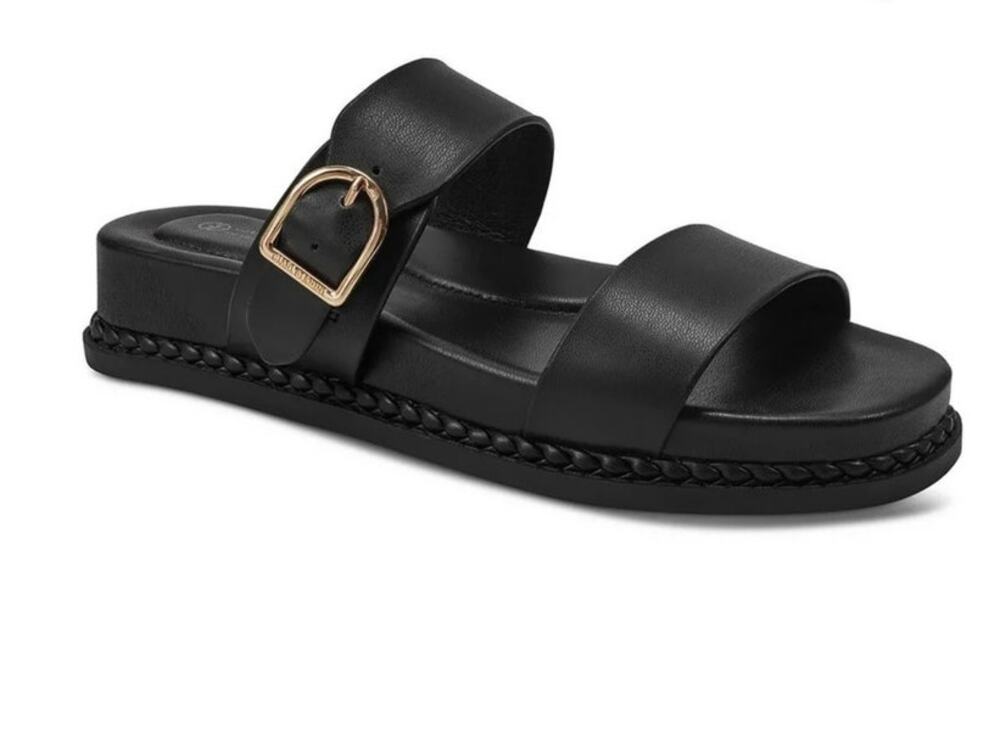 Giani Bernini Gianaa Memory Foam Faux Leather Slide Sandals 9.5M